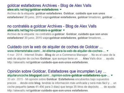 Resultados negativos en Google