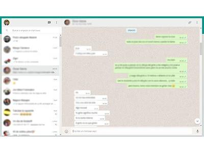 Pantalla de WhatsApp en el ordenador