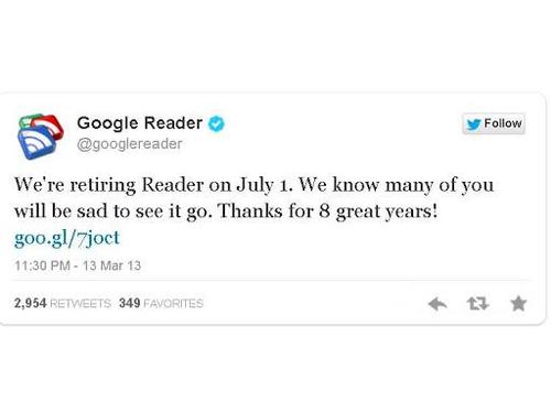 Desaparece Google Reader
