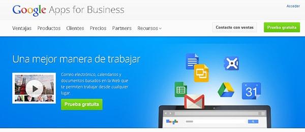 Web de Google Apps for Business