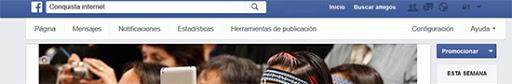 Página de empresa Facebook Conquista internet