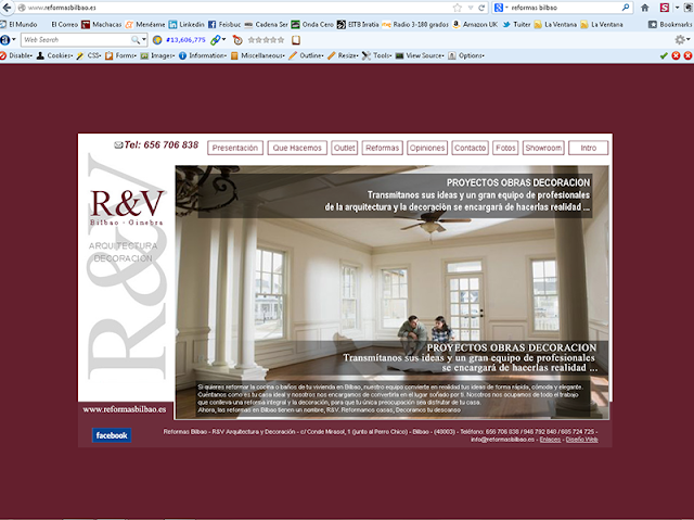 Una página web en ordenador