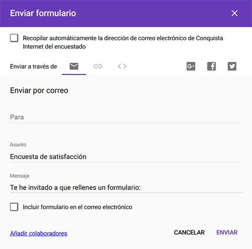 Formularios página web Conquista internet