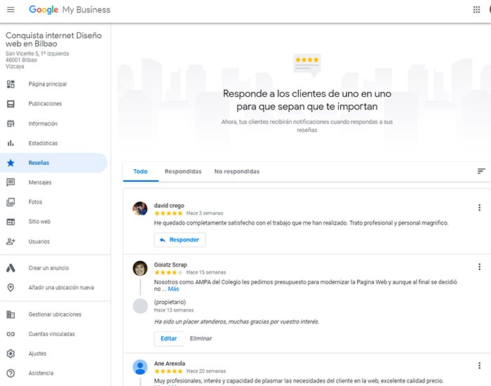 Posicionamiento Local Conquista internet Bilbao