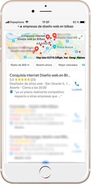 Posicionamiento Local Conquista internet Bilbao