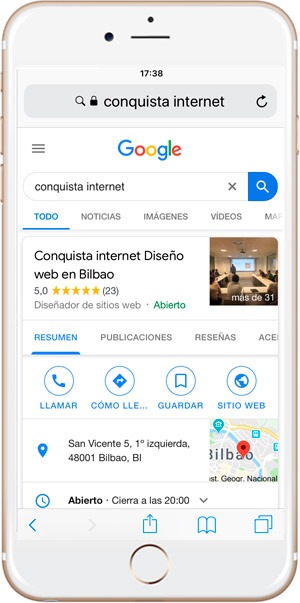 Posicionamiento Local Conquista internet Bilbao