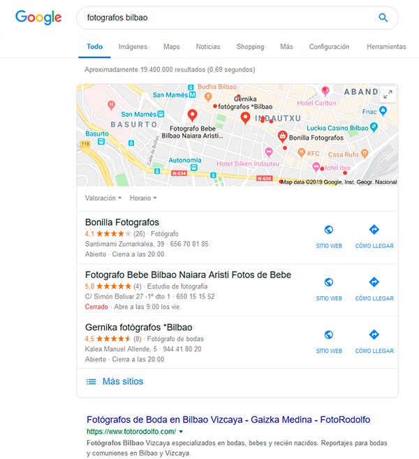 Posicionamiento Local Conquista internet Bilbao
