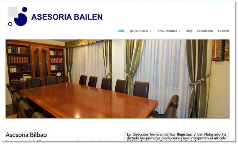 Ejemplo de diseño web de empresa de Bilbao